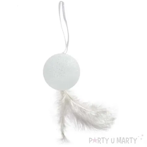 ozdoba choinkowa bombka z piorkiem brokatowa arpex