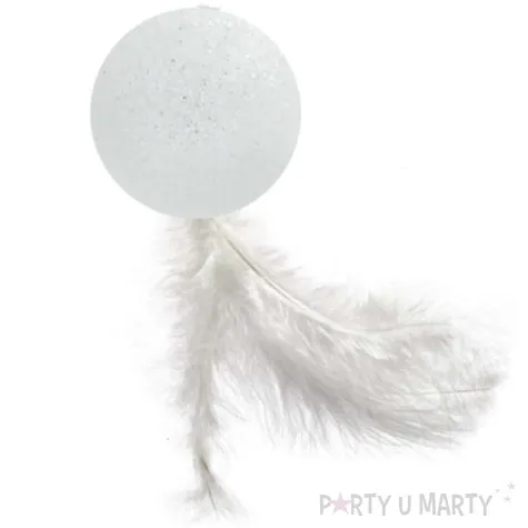 ozdoba choinkowa bombka z piorkiem brokatowa arpex