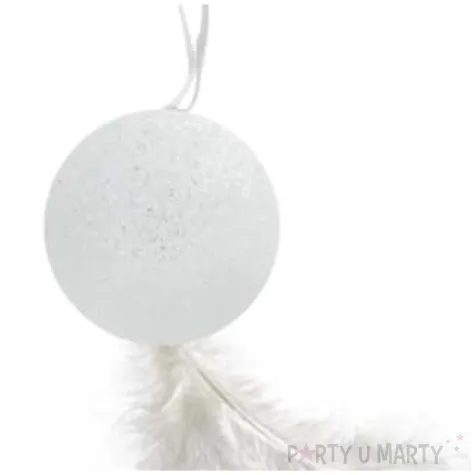 ozdoba choinkowa bombka z piorkiem brokatowa arpex