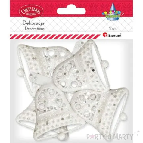 ozdoba choinkowa brokatowe dzwoneczki titanum 12 cm 2 szt