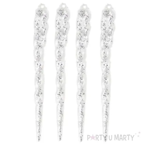 ozdoba choinkowa brokatowe sopelki arpex 12 cm 4 szt