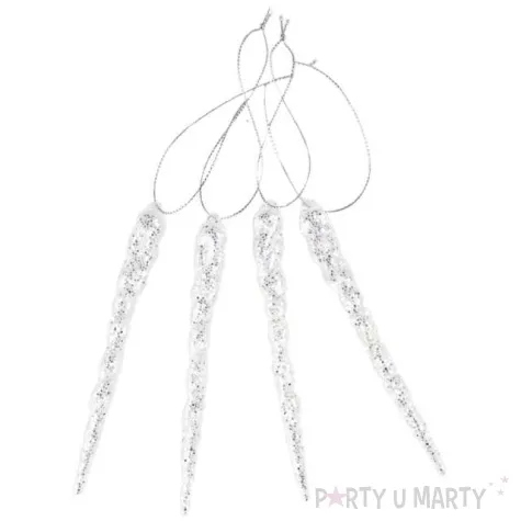 ozdoba choinkowa brokatowe sopelki arpex 12 cm 4 szt