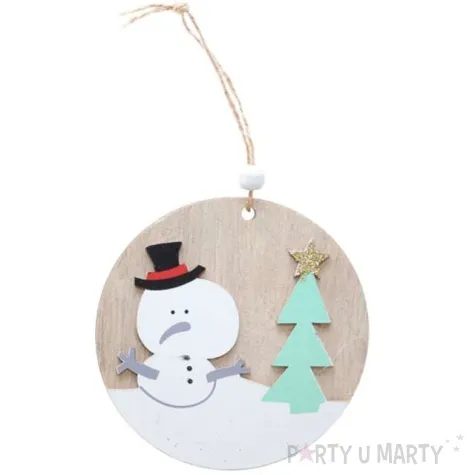 ozdoba choinkowa choinka i balwanek drewniana arpex 10 cm