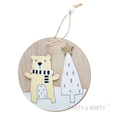 ozdoba choinkowa choinka i mis drewniana arpex 10 cm