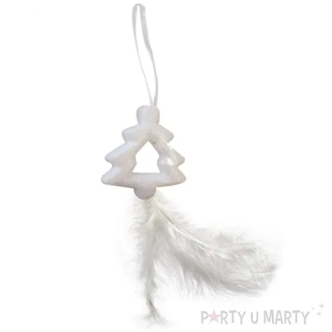 ozdoba choinkowa choinka z piorkiem brokatowa arpex