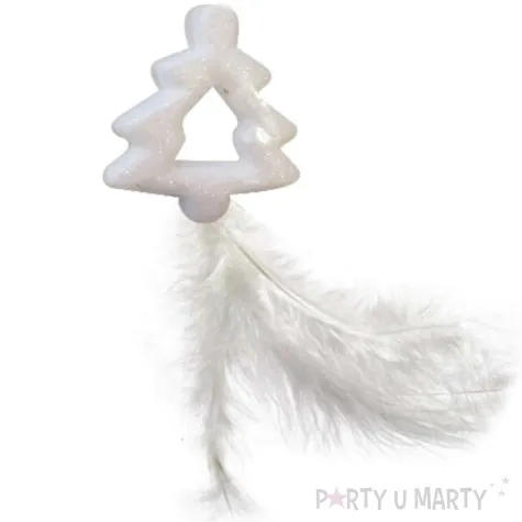 ozdoba choinkowa choinka z piorkiem brokatowa arpex