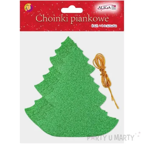 ozdoba choinkowa choinki brokatowe zielony arpex 15 5 cm 6 szt