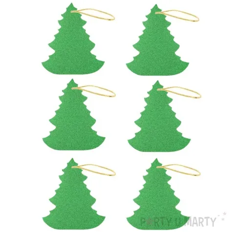 ozdoba choinkowa choinki brokatowe zielony arpex 15 5 cm 6 szt