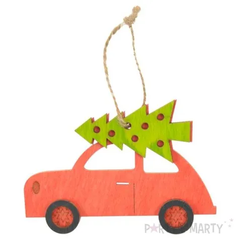 ozdoba choinkowa garbus z choinka drewniana arpex 10 cm