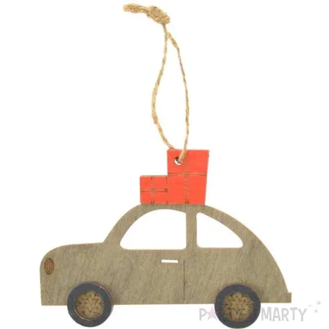 ozdoba choinkowa garbus z prezentami drewniana arpex 10 cm