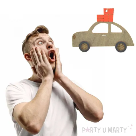 ozdoba choinkowa garbus z prezentami drewniana arpex 10 cm