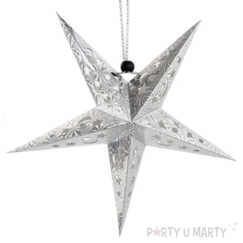 ozdoba choinkowa gwiazda holograficzna srebrny aliga