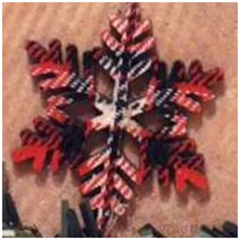 ozdoba choinkowa gwiazdka w kratke drewniana arpex 7 cm