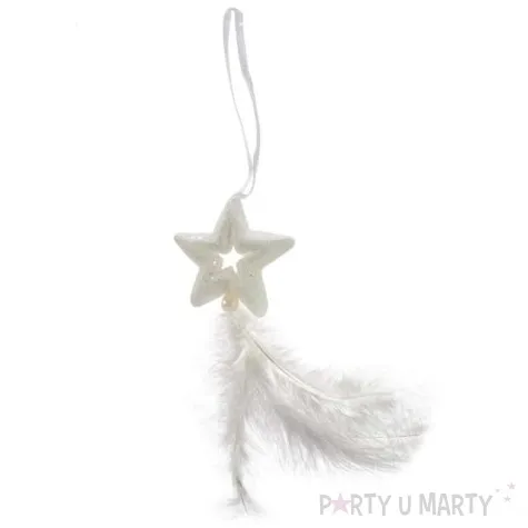 ozdoba choinkowa gwiazdka z piorkiem brokatowa arpex