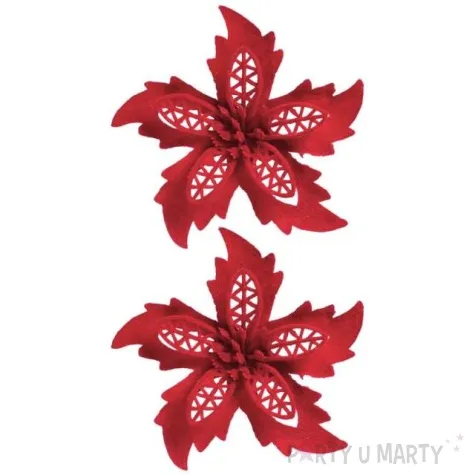 ozdoba choinkowa kwiat poinsecji czerwona titanum 10 5 cm 2 szt