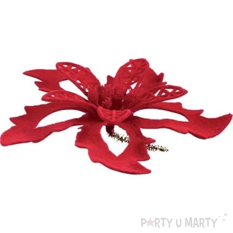 ozdoba choinkowa kwiat poinsecji czerwona titanum 10 5 cm 2 szt
