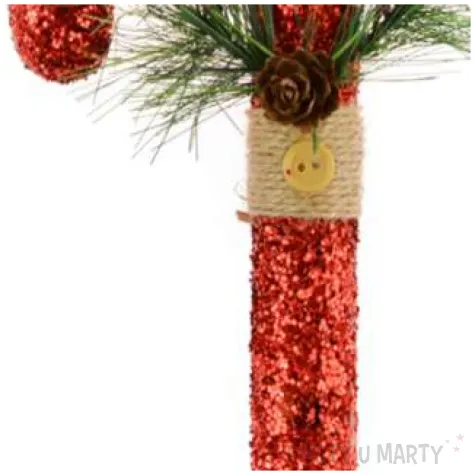 ozdoba choinkowa laska brokatowa czerwona arpex 20 cm