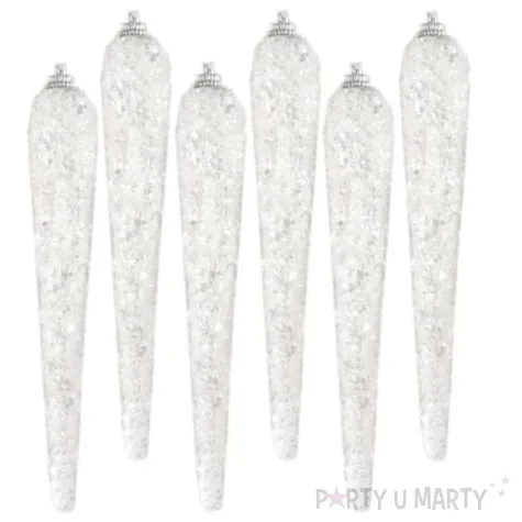 ozdoba choinkowa oszronione sopelki arpex 16 cm 6 szt