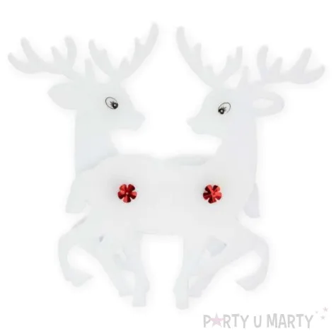 ozdoba choinkowa piankowe reniferki biala partypal 2 szt