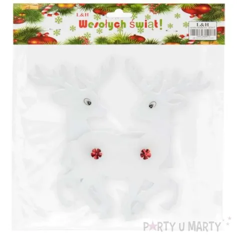 ozdoba choinkowa piankowe reniferki biala partypal 2 szt