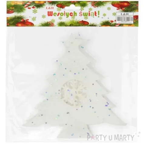 ozdoba choinkowa piankowy choinka biala partypal 2 szt