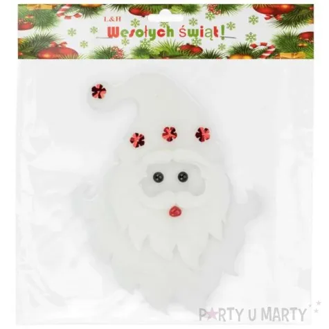 ozdoba choinkowa piankowy mikolaj biala partypal