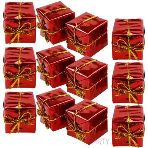 ozdoba choinkowa prezenciki mini czerwone arpex 12 szt