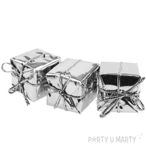 ozdoba choinkowa prezenciki mini srebrne arpex 12 szt