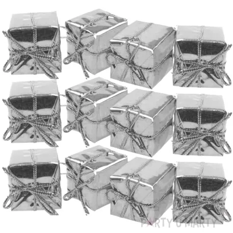 ozdoba choinkowa prezenciki mini srebrne arpex 12 szt