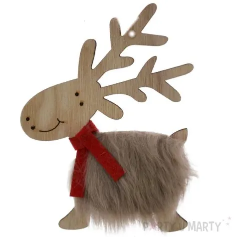 ozdoba choinkowa renifer bezowy drewniany arpex