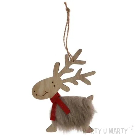 ozdoba choinkowa renifer bezowy drewniany arpex