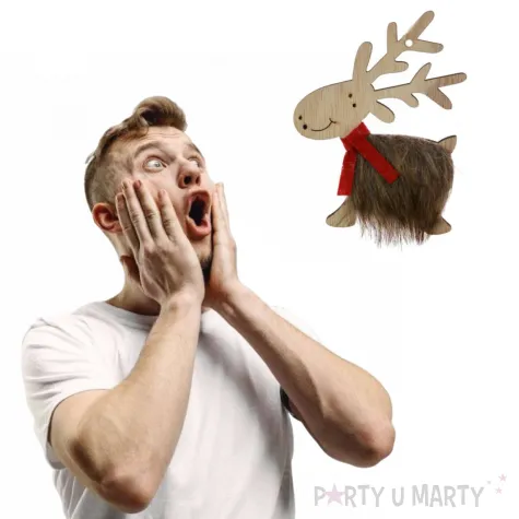 ozdoba choinkowa renifer brazowy drewniany arpex