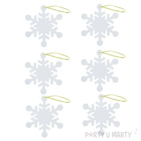 ozdoba choinkowa sniezynki brokatowe perlowy arpex 13 5 cm 6 szt