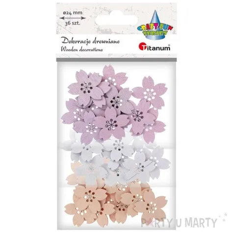 ozdoba drewniana kwiatki titanum 36 szt
