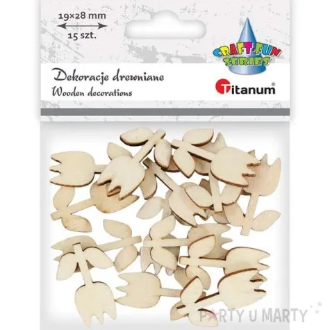 ozdoba drewniana tulipany titanum 15 szt