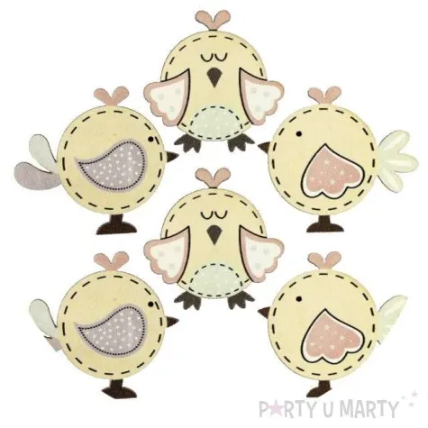 ozdoba drewniana wielkanoc kurczaki titanum 6 szt