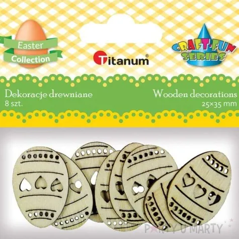 ozdoba drewniana wielkanoc pisanki titanum 8 szt