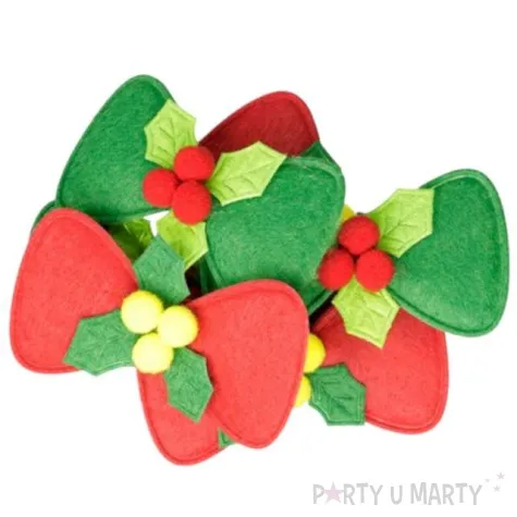 ozdoba filcowa boze narodzenie kokardy titanum 6 szt