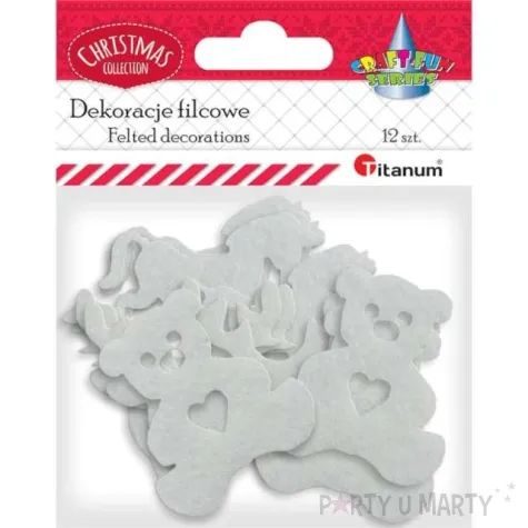 ozdoba filcowa boze narodzenie misie renifery konie na biegunach titanum 12 szt