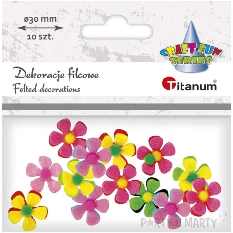 ozdoba filcowa kwiatki mix titanum 10 szt
