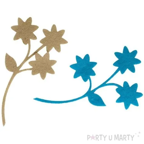 ozdoba filcowa kwiatki niebieskie titanum 4 szt