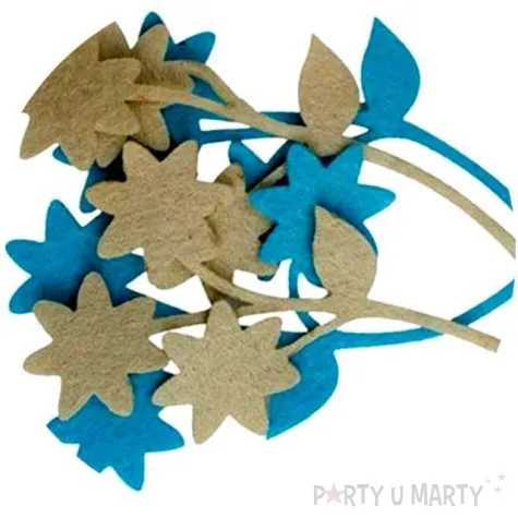 ozdoba filcowa kwiatki niebieskie titanum 4 szt