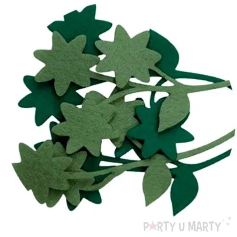 ozdoba filcowa kwiatki zielone titanum 4 szt