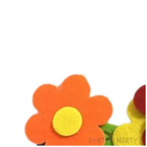 ozdoba filcowa kwiaty z listkami titanum 6 szt