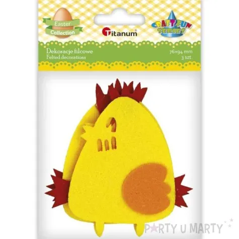 ozdoba filcowa wielkanoc kura mix titanum 9 4 cm 3 szt