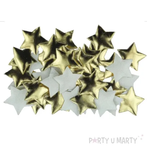 ozdoba materialowa gwiazdki metaliczne mini zloty titanum 40 szt