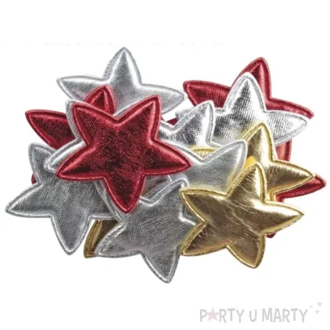 ozdoba materialowa gwiazdki metaliczne mix titanum 15 szt