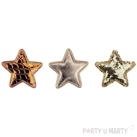 ozdoba materialowa gwiazdy metaliczny mix zloty titanum 34 mm 12 szt