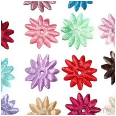 ozdoba materialowa kwiatki mix titanum 32 mm 30 szt