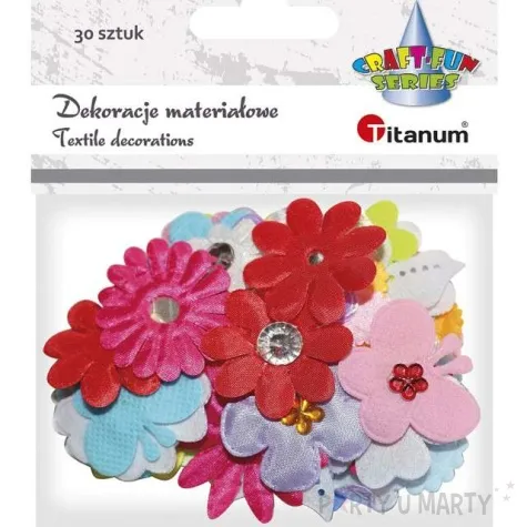ozdoba materialowa kwiatki titanum 30 szt